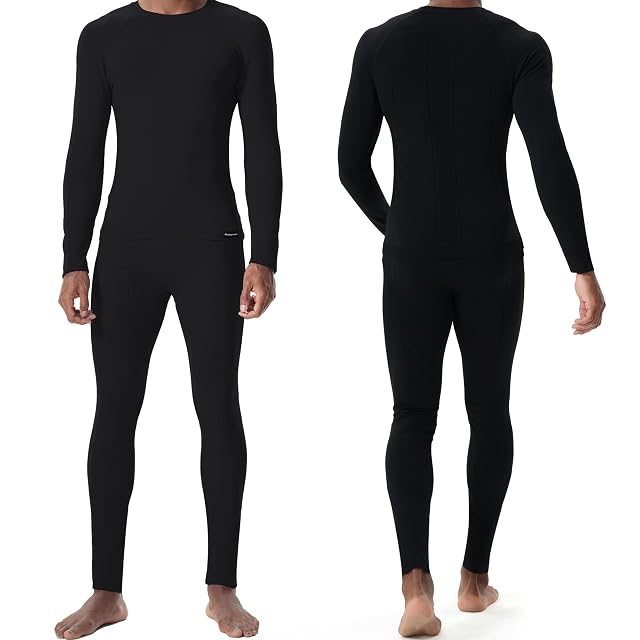 Conjunto de ropa interior térmica sin costuras FlowFlex en negro