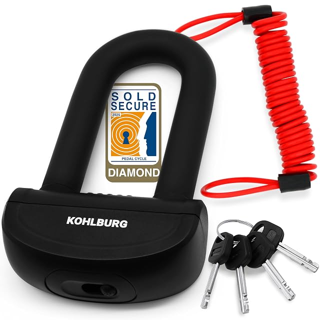Antirrobo de disco KOHLBURG Sold Secure Diamond con cable de lazo rojo