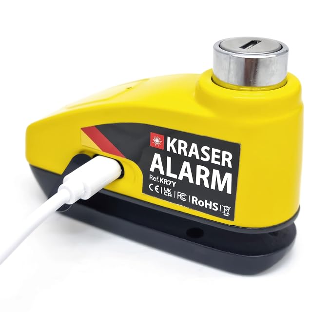 Antirrobo de disco con alarma KRASER KR7Y con cable recordatorio