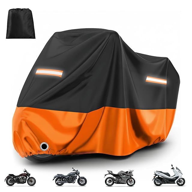 Funda de moto Favoto en negro y naranja