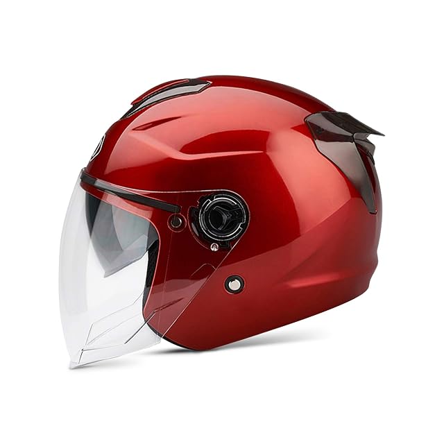 Casco jet de doble visera Galatée en rojo