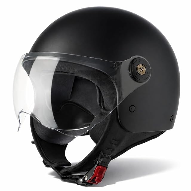 Casco jet Vinz Duoro con la pantalla levantada