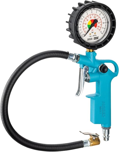 Inflador con manómetro HAZET 9041-1 con esfera protegida con goma