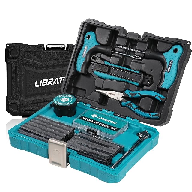 Kit de reparación de neumáticos LIBRATON de 78 piezas en su maletín
